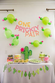 Birthday party ideas | girls. One Prickly Pair Diy Cactus Party Theme For Twins Fiesta Birthday Party Twin Birthday Parties Cactus Party