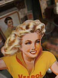 Veedol Pinup Skater Girl SST Sign