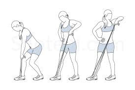 Lawnmower Band Pull Illustrated Exercise Guide