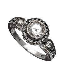 Max Chloe White Gold Black Rhodium Diamond Engagement Ring Vintage Inspired Rings Vintage Inspired Diamond Rings Vintage Inspired Engagement Rings