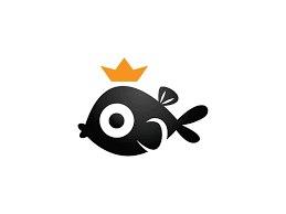 Black Fish King Logo Template Logo Templates Fish Logo King Logo