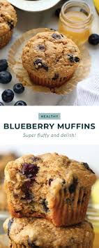 These Healthy Blueberry Muffins Are 100 Whole Grain And Naturally Sweetened With Bananas And In 2020 Healthy Muffin Recipes Healthy Deserts Healthy Blueberry Muffins