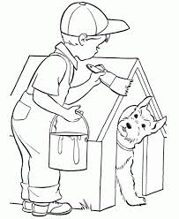 Surfnetkids » coloring » animals » dog » dog and dog house. Dog House Coloring Pages Coloring Home