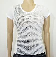 Dkny Womens Basic T Shirt Short Sleeves Top White Juniors Xl