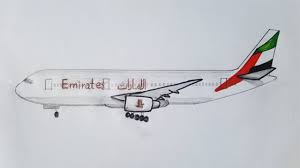 Now you are going to use the guidelines that you drew in the first step. Emirates Plane Drawing Simple Boeing 777 Drawing How To Draw Emirates Plane Step By Step Easy Youtube