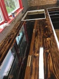 Reclaimed Scrap Wood Kitchen Counter Coated With Pro Marine Crystal Clear Tabletop Epoxy Resin Resin Countertops Wood Kitchen Counters Epoxy Resin Countertop