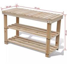 Banco Zapatero 2 En 1 Madera Maciza De Abeto Banc Avec Rangement Chaussures Banc En Bois Avec Rangement Etagere Chaussures