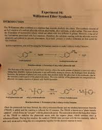 Williamson ether synthesis reaction lab report by hanna thomson. Solved 1 The Isolation Technique Is Used In Williamson E Chegg Com