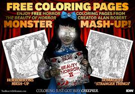 It cannot be denied that this activity can stimulate the imagination of children, as well as children's media to learn. Life Of Agony Bassist Alan Robert Draws Up A Monster Mash Up You Won T Soon Forget Horror Colouring Pages Available For Free Download Bravewords