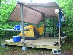 Great Idea For Camping On Your Remote Property High And Dry Set It 3 4 Blocks Higher And Have Lots Of Storage Space Comfortable Camping Backyard Camping Tent