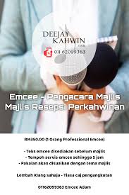 Bismillahirrahmanirrahim ,assalamualaikum warahmatullahi wabarakatuh dan salam sejahtera. Servis Emcee Majlis Resepsi Perkahwinan