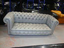 .sofa brighton light gray with the following dimensions: Kensington Chesterfield 3 Seater Sofa In Light Grey Leather Classic Round Arm Narrow Seat Depth Tufted Seat Sofa Uk Lovely Sofas Sofa Pictures