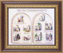 When i see the ten commandments summarized artistically and framed for purchase to hang on the walls of a christian home, i often wonder if the fourth commandment, remember the sabbath day, to keep it holy (exodus 20:8), ought not to be chiseled out. 126 Frame Catholic Ten Commandments Illustrated Framed Print