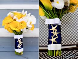 The social event at which the ceremony of marriage is performed. Nautical Wedding Theme Navy Blue Yellow Wedding Flowers Bouquets
