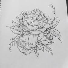 Beautiful Outline Cool Peony Stencil Flower Tattoo Flower Tattoo Designs Peonies Tattoo Peony Flower Tattoos