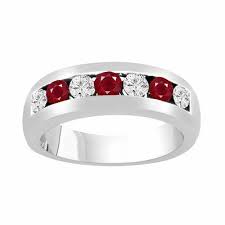 Alternating Diamonds Rubies Wedding Band Mens Ruby Wedding Ring Unisex Anniversary Ring 0 81 Carat 14k White Gold 6 Mm Ruby Wedding Rings White Gold Engagement Rings Unique Morganite Engagement Ring Rose Gold