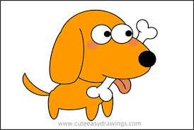 Step 1 in this step, we will just draw the outline for the dog. How To Draw A Dog With A Bone Easy For Kids Cute Easy Drawings