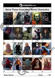 Get ready to answer some superhero trivia questions. Superhero Movie Characters 005 Quiznighthq