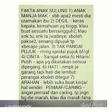 Anak (child) + sulung (first). Amierulkamarudin On Twitter Fakta Anak Sulung Http T Co Ej2lpscmao