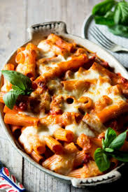 Sausage Pasta Bake Spicy And Creamy Inside The Rustic Kitchen Recipe Sausage Pasta Bake Spicy Sausage Pasta Sausage Pasta