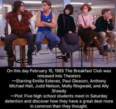 41 years ago The Breakfast Club was released into Theaters ##todayinhistory  #thebreakfastclub #80shorrormovies