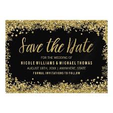 Black And Gold Glitter Black Gold Faux Glitter Save The Date Magnetic Invitation Zazzle Com Wedding Invitations Glitter Gold Wedding Save The Dates Wedding Saving