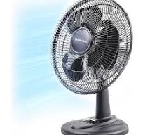 Comfort Zone 16 in. Black 3-Speed Oscillating Desk Fan with ...