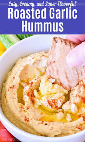 Roasted Garlic Hummus Recipe In 2020 Roasted Garlic Hummus Garlic Hummus Veggie Recipes Healthy