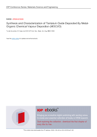 Pdf Synthesis And Characterization Of Tantalum Oxide