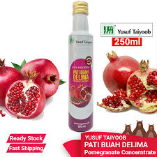 Buah delima dikatakan mempunyai manfaat yang besar kepada kesihatan. New Pati Delima Yusuf Taiyoob Pomegranate Concerntrate 250ml Ready Stock Fast Shipping Anti Oxidant New Pgmall
