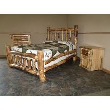 This is the finest quality pine, thi. Rustic Aspen Log Bedroom Set Includes Bed Dresser Nightstand