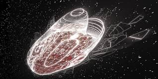 Exploding red pill in a dynamic high speed setting represents the rapid advancements in medical tec | Premium AI-generated image