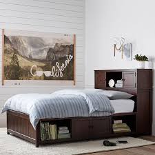 Jake upholstered storage platform bed with metal legs. Beadboard Teen Storage Bed Pottery Barn Teen