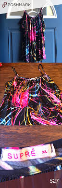 Black Colorful Supre Tank Top From Australia Clothes Design Tank Tops Color