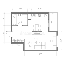 In this first floor plan, the living room has two entrances and two fireplaces, so i separated the room into two different seating areas; Architectural Floor Plan With Dimensions Studio Apartment Vector Illustration Top View Furniture Set Living Room Kitchen Bath Stock Illustration Illustration Of Home Floorplan 75624118