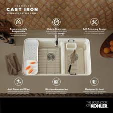 Part 2 formica undermount farm sink countertop installation cost effective way to save your money. Kohler Riverby Undermount Cast Iron 27 In 5 Hole Single Bowl Kitchen Sink Kit In Biscuit K 8668 5ua2 96 The Home Depot