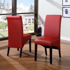 Cosmo Sleigh Back Chair Ruby Set Of 2 Www Hayneedle Com Parsons Dining Chairs Orange Dining Room Chairs Orange Dining Chairs