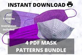 Our free printable face mask patterns are available now! Face Mask Pattern Pdf Bundle Mask Template Mask Template Mask Template Printable Face Mask