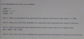 See full list on wikihow.com The Dimensions Of A Box Are As Follows Width Xlength X 2height 3xpart 1 Write An Expression Brainly Com