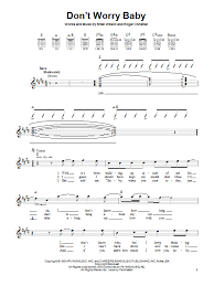 Don T Worry Baby Sheet Music To Download