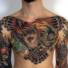 125 Best Owl Tattoos For Men Cool Designs Ideas 2021 Guide Tattoos For Guys Cool Chest Tattoos Owl Tattoo Chest