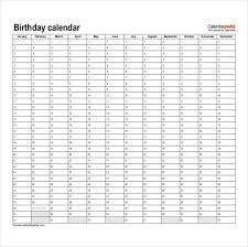 And i love that they're editable, so i can add birthday's and activities to them. 46 Birthday Calendar Templates Psd Pdf Excel Free Premium Templates