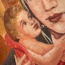 Icon Madonna Child Fresco Painting