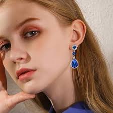 FDEETY Earrings for Women Crystal Teardrop Earrings Rhinestone Big Long  Drop Dangle Diamante Hypoallergenic Earrings Bridal Jewellery Gifts for  Birthday Anniversary（Blue） : Amazon.co.uk: Fashion