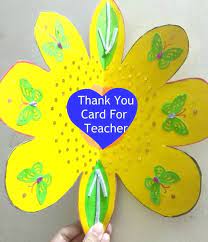 This handmade birthday card is very easy to make and will be a beautiful birthday gift to gift someone. Thank You Card For Teacher Designed By My Little Niece