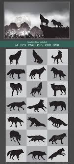 Big set of wolf silhouettes. Wolf Silhouettes Wolf Silhouette Wolf Tattoos Dog Tattoos