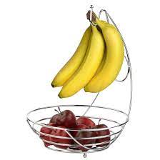 The upward gesture of the branch centerpiece, and the shape of the bowl itself, give this unique piece an irresistibly playful spirit. Home Basics Satin Nickel Collection Fruit Bowl With Banana Tree Serveware Dining Entertaining Stanoc Com