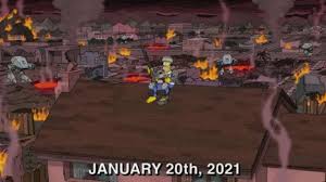 Did The Simpsons Predict Us Capitol Hill Violence Before November 3 Elections As a result of homer's failure to vote, it's suggested that trump won the election and we cut to springfield swamped in apocalyptic imagery on january 20th 2021. did the simpsons predict us capitol