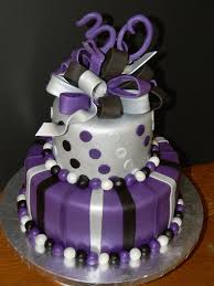 Birthday Cakes For Ladies 30th Purple Silver And Black 30th Birthday Purple Cakes Birthday 50th Birthday Cake Cake