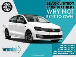 This is where renting to own a car is the perfect idea and auto credit now can help because you don't need a deposit and we don't do credit checks. Rent Own Gauteng Trovit